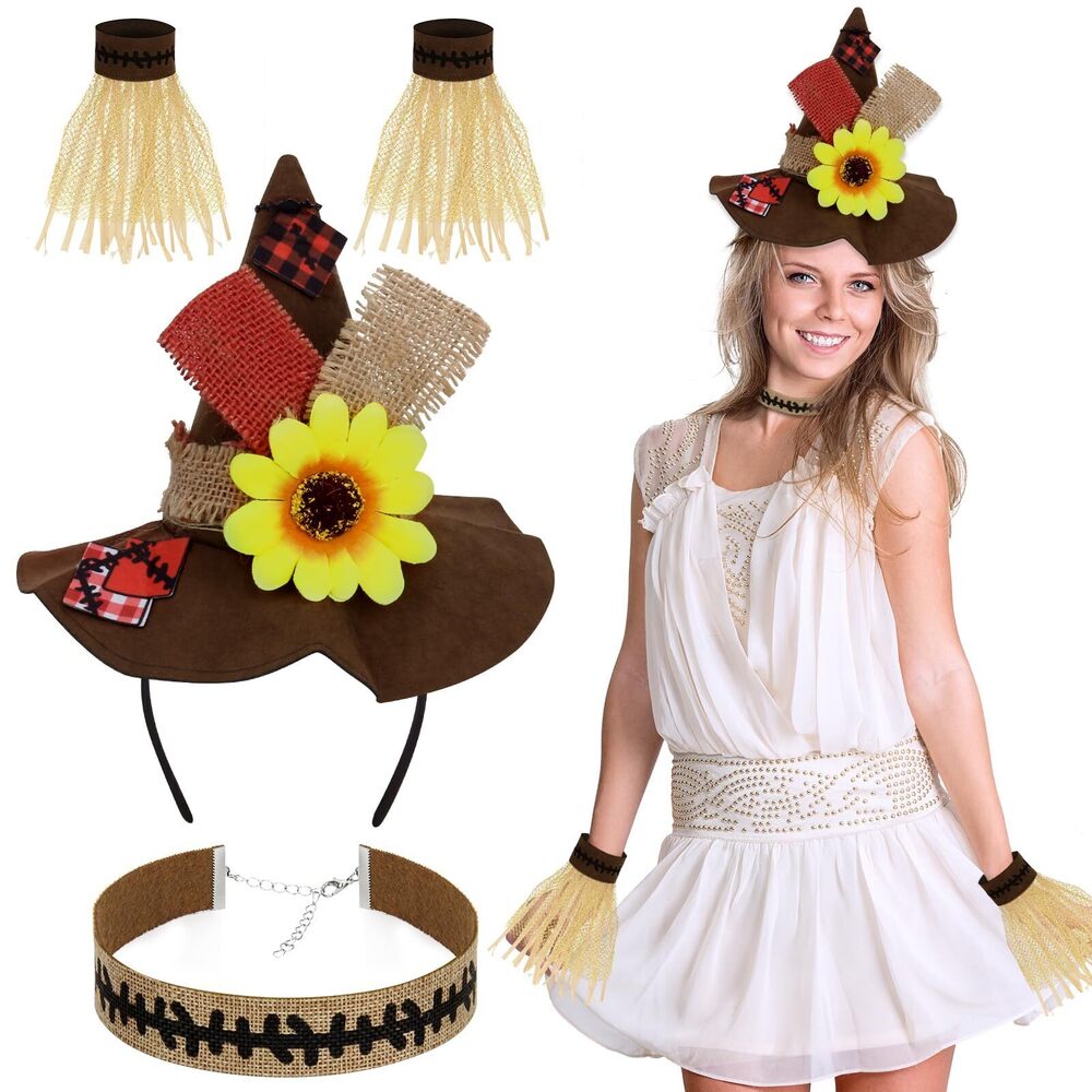 5892 4 Pcs Halloween Scarecrow Costume, Decorations Scarecrow